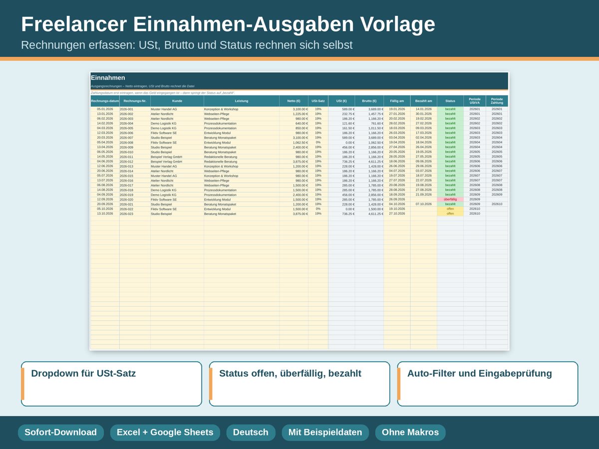 Vorschau Freelancer Einnahmen & Ausgaben, Bild 3