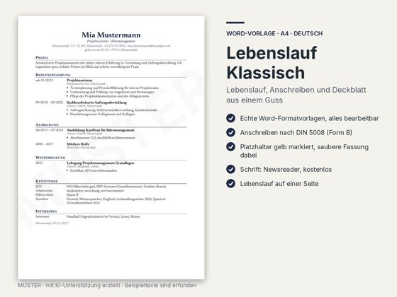 Vorschau Lebenslauf klassisch