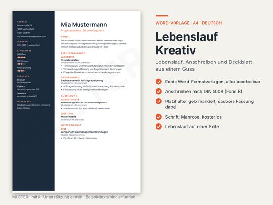 Vorschau Lebenslauf kreativ